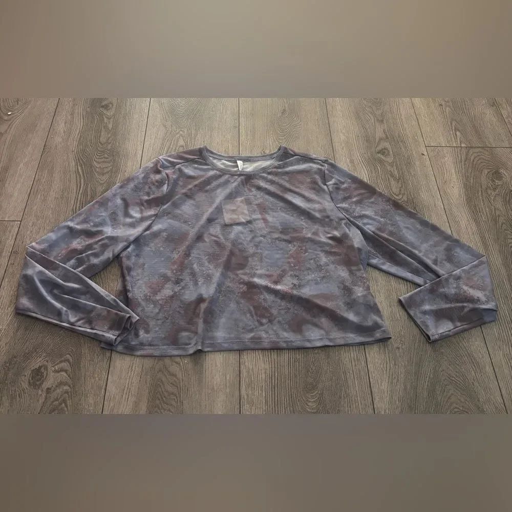 Fabletics Marie mesh Stylish Gray Women's Top